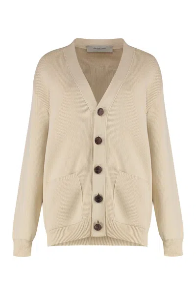 Golden Goose Cardigan In Cotton In Neutral
