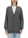 Golden Goose Darnelle Cardigan With Logo Patch In Gray