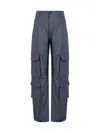 Golden Goose Cotton Blend Crewneck Sweater With Ribbed Detailing In Grisallie