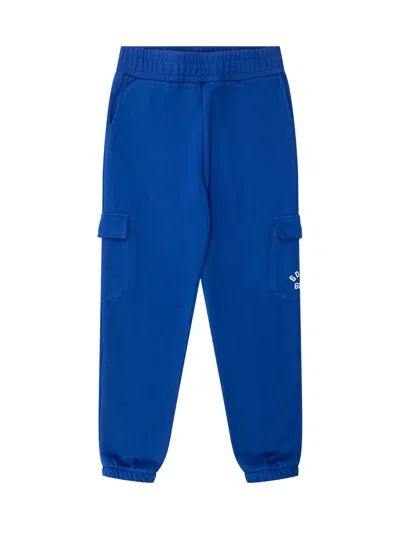 Golden Goose Kids' Cargo Pants With Logo In Mazarine Blue