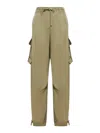 Golden Goose Military Green Viscose Cargo Trousers In Green