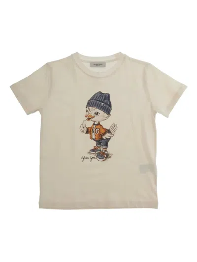 Golden Goose Kids'  Cartoon Print T-shirt In Brown