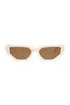 Golden Goose Curved Tips Rectangular Frame Sunglasses In Neutral