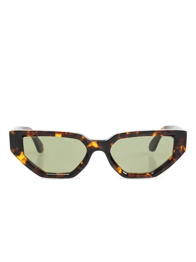 Golden Goose Cat-eye Sunglasses In Havana/green