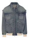 Golden Goose Bomber Blue Washed Effect In Denim In Blue