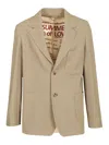 Golden Goose Journey Ms Decontructed Jacket Lowell Pinstripe Blend Viscose Fabric In Neutral