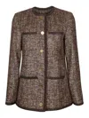 Golden Goose Coffee-colored Wool Tweed Jacket In Brown