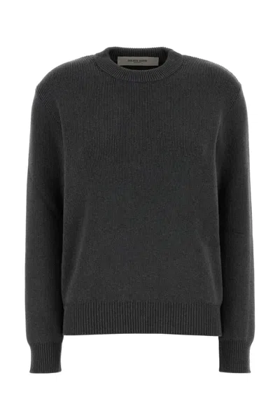 Golden Goose Charcoal Stretch Cotton Blend Dany Sweater In Black