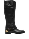 Golden Goose Charlie Leather Knee-high Boots In Multi