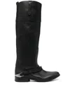 Golden Goose Charlie Knee-high Leather Boots In Black