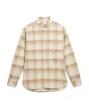 Golden Goose Check Pattern Shirt With Button-down Collar In Nude