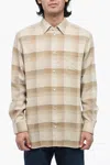 Golden Goose Check Pattern Shirt With Button-down Collar In Beige