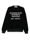 Golden Goose Black Chenille Embroidered Lettering Sweatshirt In Black