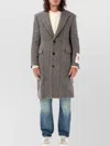Golden Goose Herringbone Pattern Single-breasted Coat In Grey