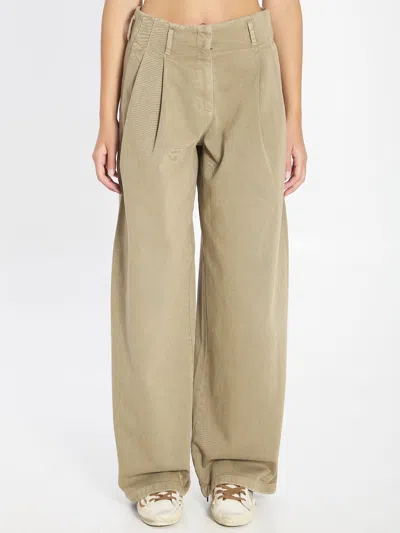 Golden Goose Chic Cotton Pants In Brown