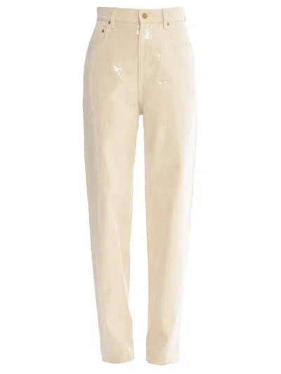 Golden Goose Chic Sequin-embellished Pants For Women In White