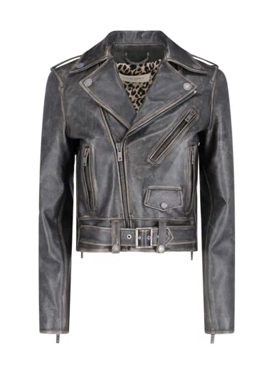 Golden Goose 'chiodo' Biker Jacket In Brown
