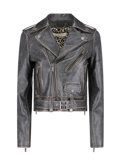Golden Goose Chiodo Biker Jacket In Gray