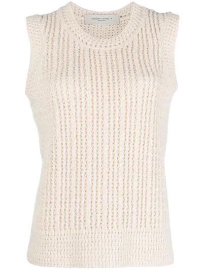 Golden Goose Chunky Knit Tank Top In Neutral