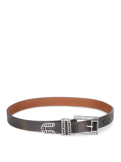 Golden Goose Belt Made Of Hammered Leather In Black