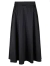 Golden Goose Circle Skirt With Flap Pockets And Pinstripe Detail In Black