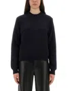 Golden Goose Cotton Jersey Crew Neck Long Sleeves In Blue