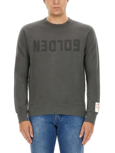GOLDEN GOOSE CLASSIC GREY SWEATSHIRT WITH ICONIC LOGO
