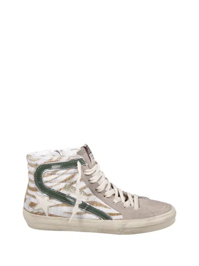 Golden Goose Classic Horsy Upper Suede Toe Slide In Gray