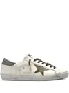 Golden Goose Super-star Sneakers With Lizard Effect Star And Grey Heel Tab