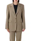 Golden Goose Herringbone Wool Oversized Blazer In Brown