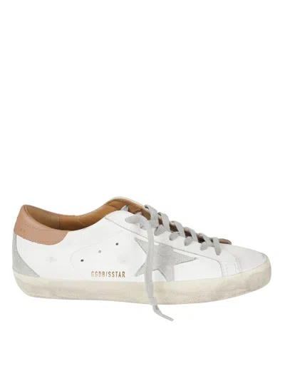 Golden Goose Classic Low-top White Leather Sneakers With Tan Heel Tab