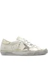 Golden Goose Super Star Leather Upper Laminated Star And Heel Glitter Edge In Gray