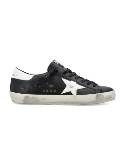 Golden Goose Super-star Leather Sneakers In Black