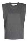 Golden Goose Journey Sleeveless Padded Shoulder T-shirt In Grey