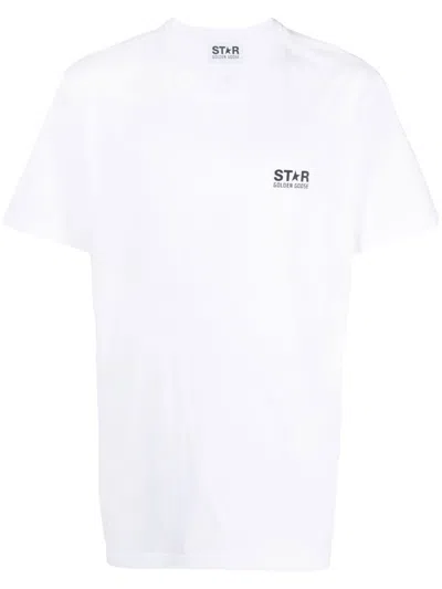 Golden Goose Cloud White Cotton Jersey T-shirt With Star Graphic