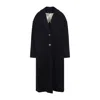 Golden Goose Heraldic Buttons Single-breasted Cocoon Coat In Black