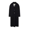 Golden Goose Heraldic Buttons Single-breasted Cocoon Coat In Black