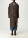 Golden Goose Cocoon Coat In Faded Leopard Jacquard Wool In Brown