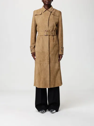 Golden Goose Coat  Woman Color Leather In Brown