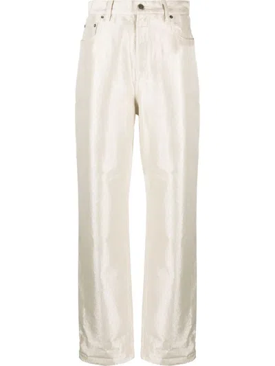 Golden Goose Coated High-waist Jeans In Neutrals