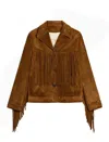 Golden Goose Tobacco Suede Fringe Jacket