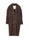 Golden Goose Single-breasted Cocoon Wool Coat With Jacquard Motif Clothing