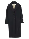 Golden Goose Single-breasted Long Coat In Virgin Wool In Black