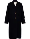 Golden Goose Navy Single-breasted Coat In Blue