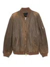 Golden Goose Brown Jacket With Sleeve Pocket And Distressed Effects In Leather Man In Brown