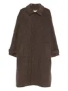 Golden Goose Buttoned Pocket Coat In Brown