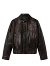 Golden Goose Palmer Leather Jacket In Brown
