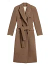 Golden Goose Journey Ws Double Breasted Coat With Detachable Belt Casentino Wool In Gray