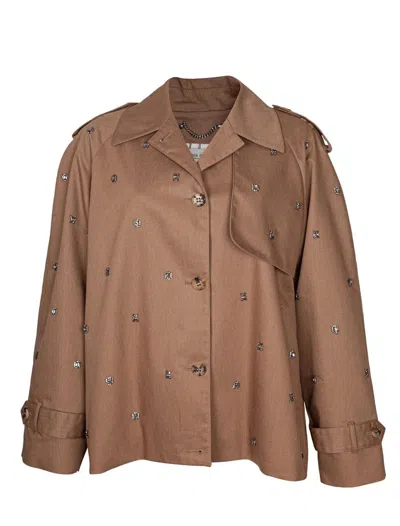 Golden Goose Coats In Khaki Beige