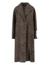 Golden Goose Cocoon Coat In Faded Leopard Jacquard Wool In Brown
